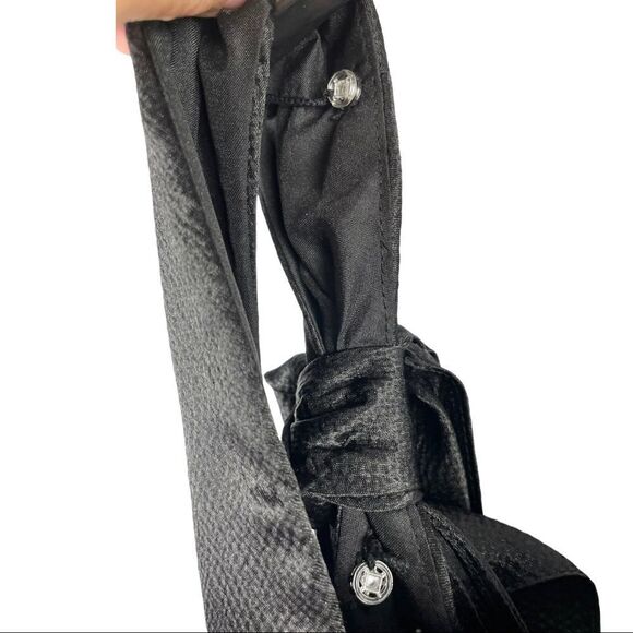 NWT White by Vera Wang Black Side Draped Satin Dress Size 6 - Picture 6 of 6